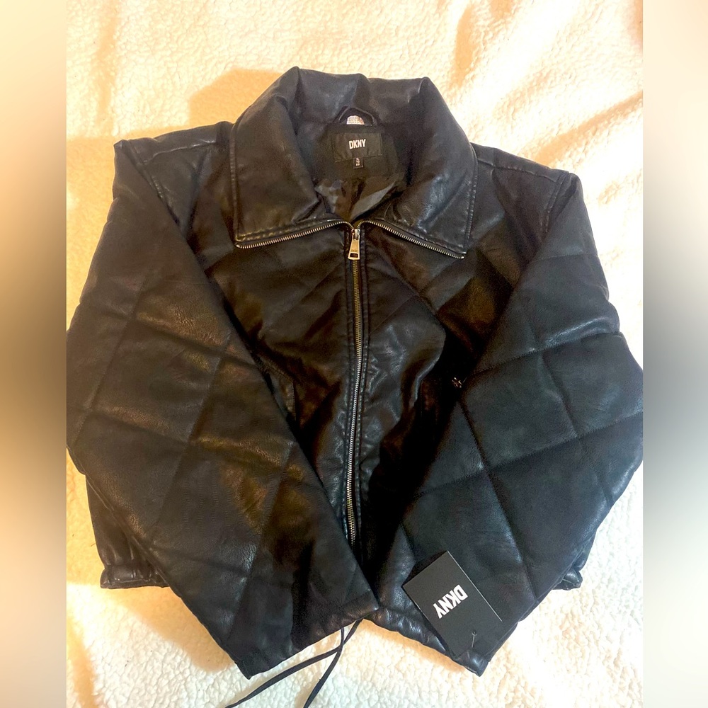 Women’s DKNY Quilted Faux Leather Jacket